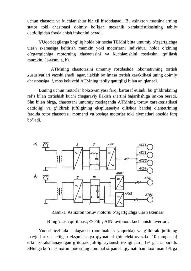 Asinxron tortuv elektr mashinalarining paralel ishlashi 2