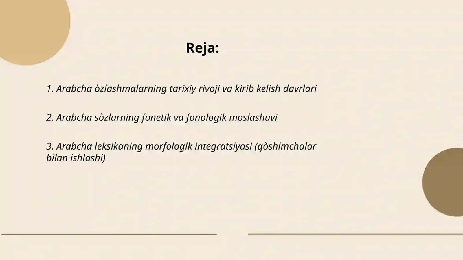 Arabcha Òzlashmalar 2