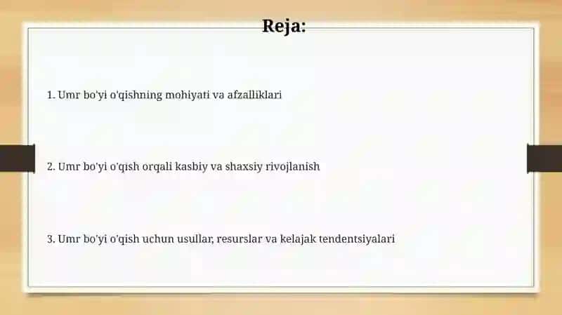 Umr bo'yi o'qishning mohiyati va afzalliklari 2