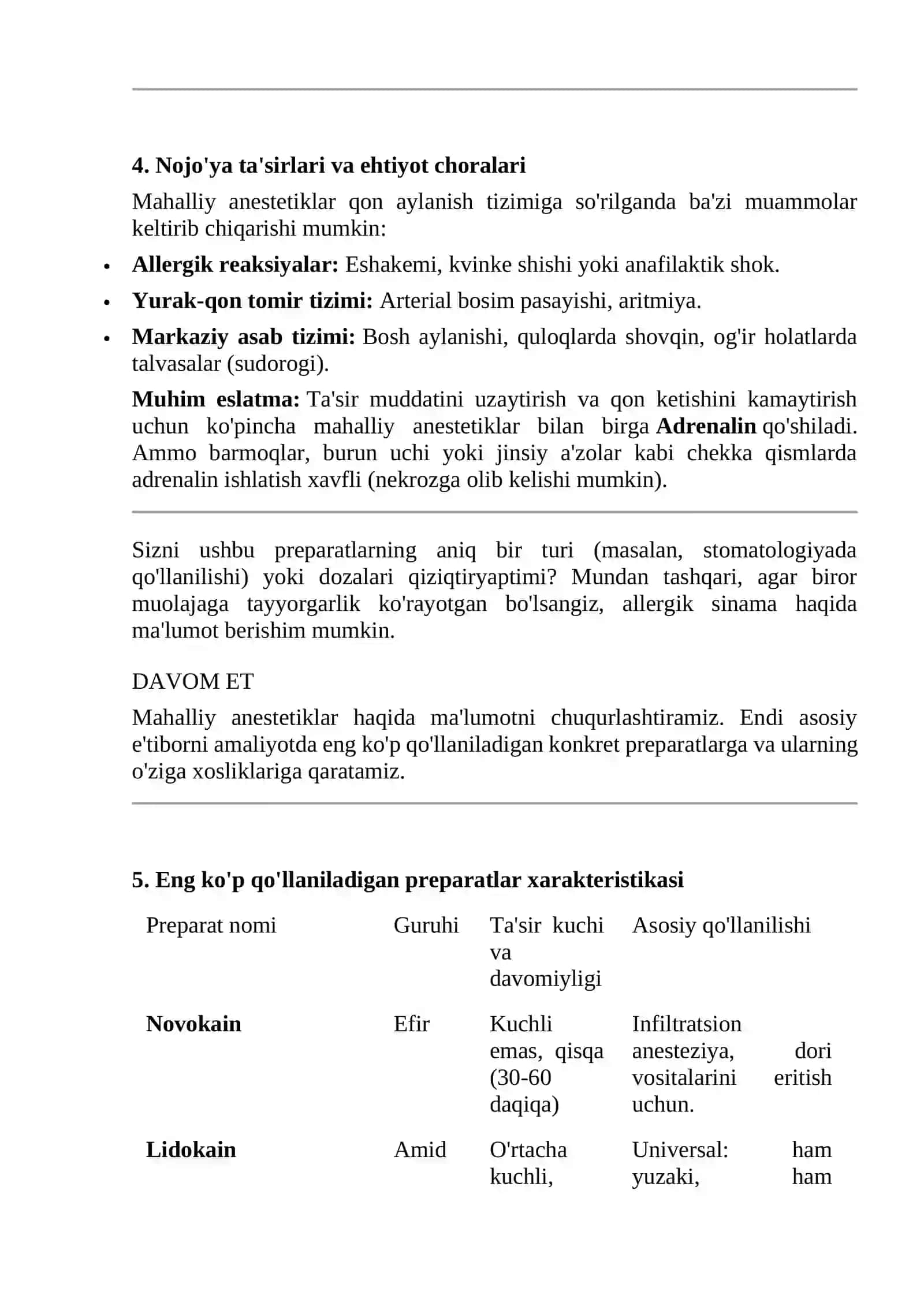 Mahalliy anestetiklar 2
