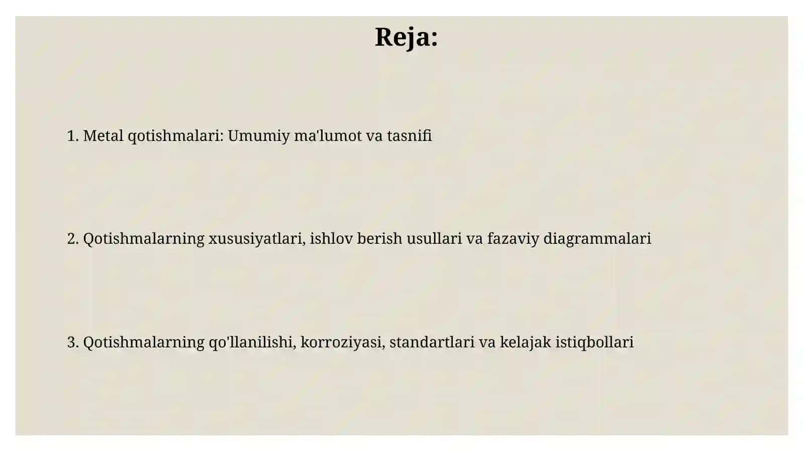 Metall qotishmalar 2