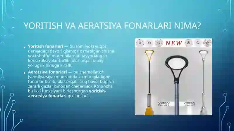 Jamoat binolarini loyihalashda yoritish va aeratsiya fonarlaridan foydalanish. 2