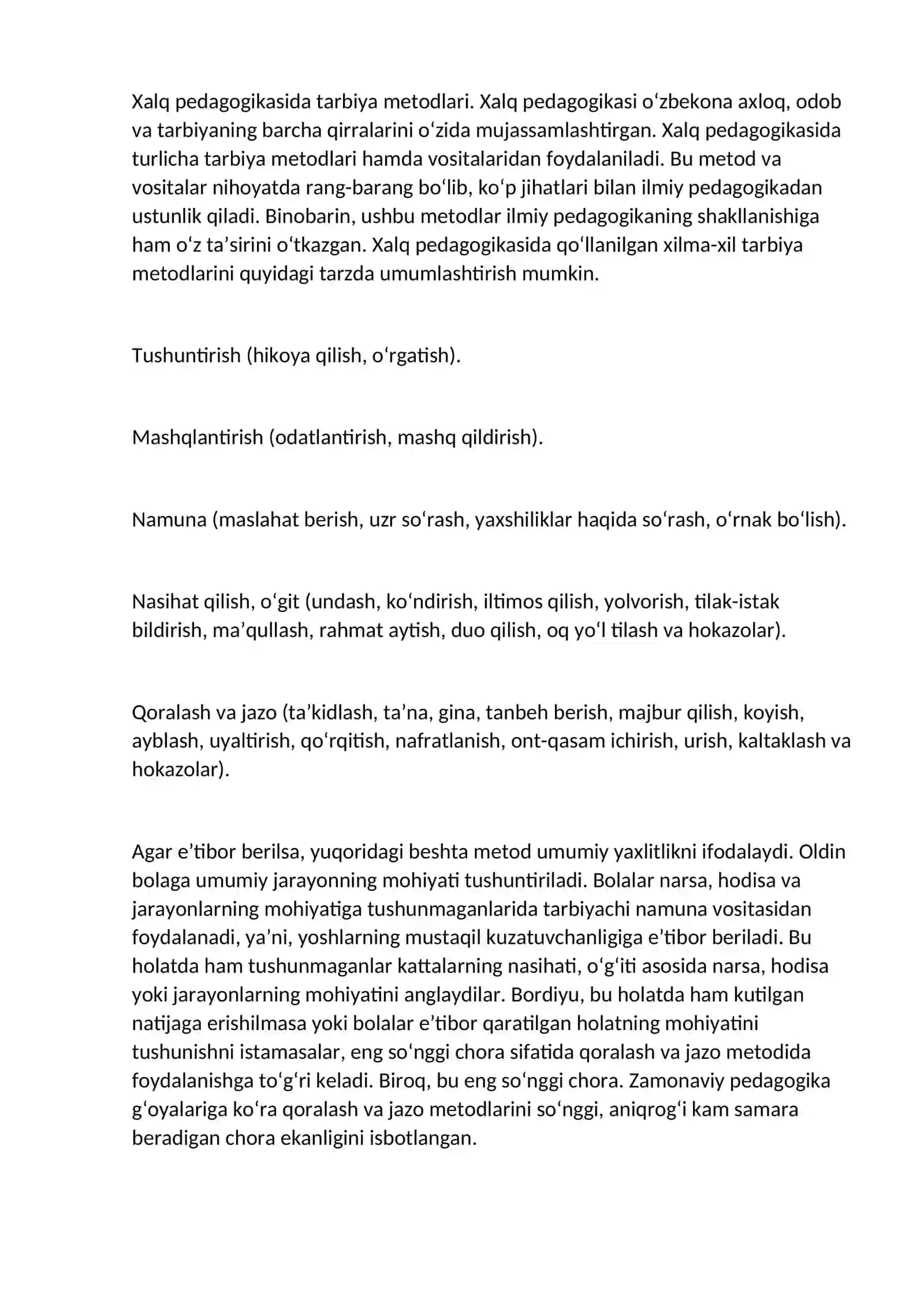 Tarbiya qonunlari va metodlari 2