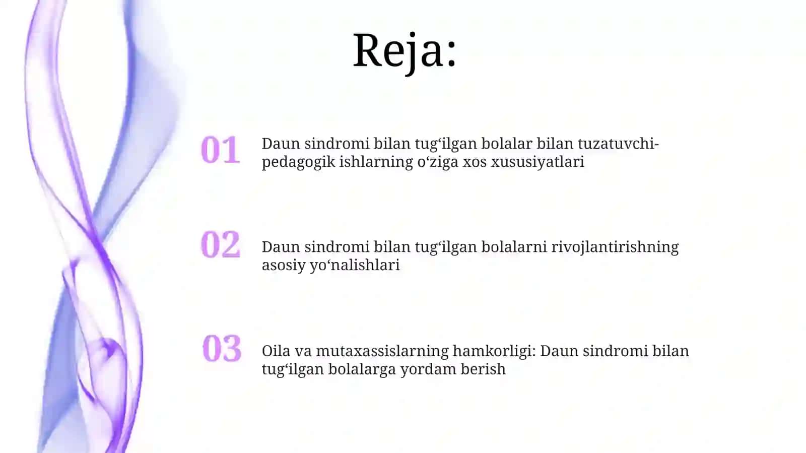 Daun sindromi bilan tugʻilgan bolalar bilan tuzatuvchi-pedagogik ishlarning oʻziga xos xususiyatlari 2