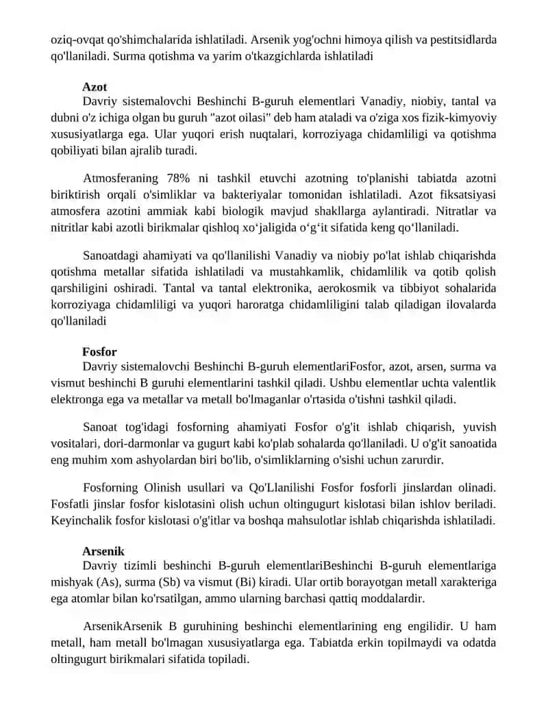 Davriy Sistemaning Beshinchi B-Guruh Elementlari Va Ularning Birikmalari 2