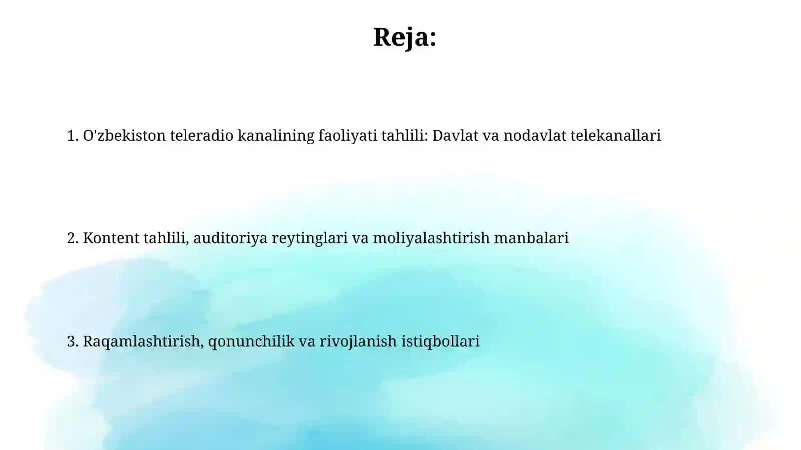 Davlat va nodavlat telekanallar faoliyati tahlili uzbekston teleradyo kanali 2
