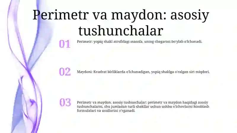 BoshlangʻIch Sinflarda Perimetr Va Yuza Tushunchasi 2