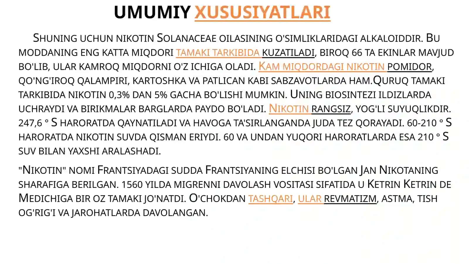 Nikotinizm va uning asoratlari. Nikotinizmning o'smirlar va ayollar organizmiga ta'siri 2