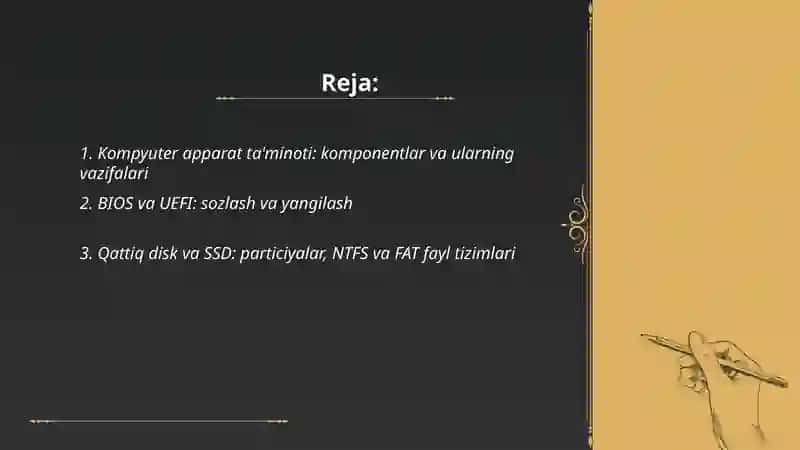 Kompyuterlarning texnik va dasturiy ta'minoti 2