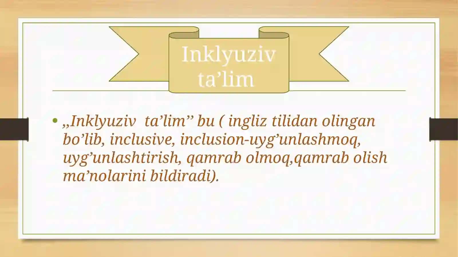 Inklyuziv taʼlimni barcha uchun ochiq boʻlish tamoyili 2