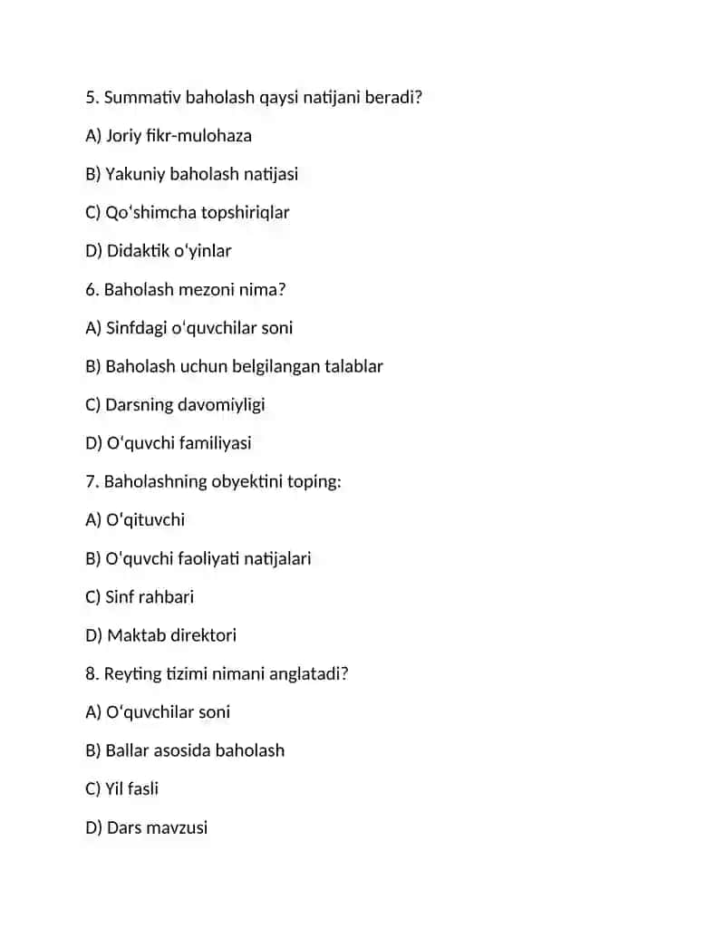 Baholash Nazariyasi 2