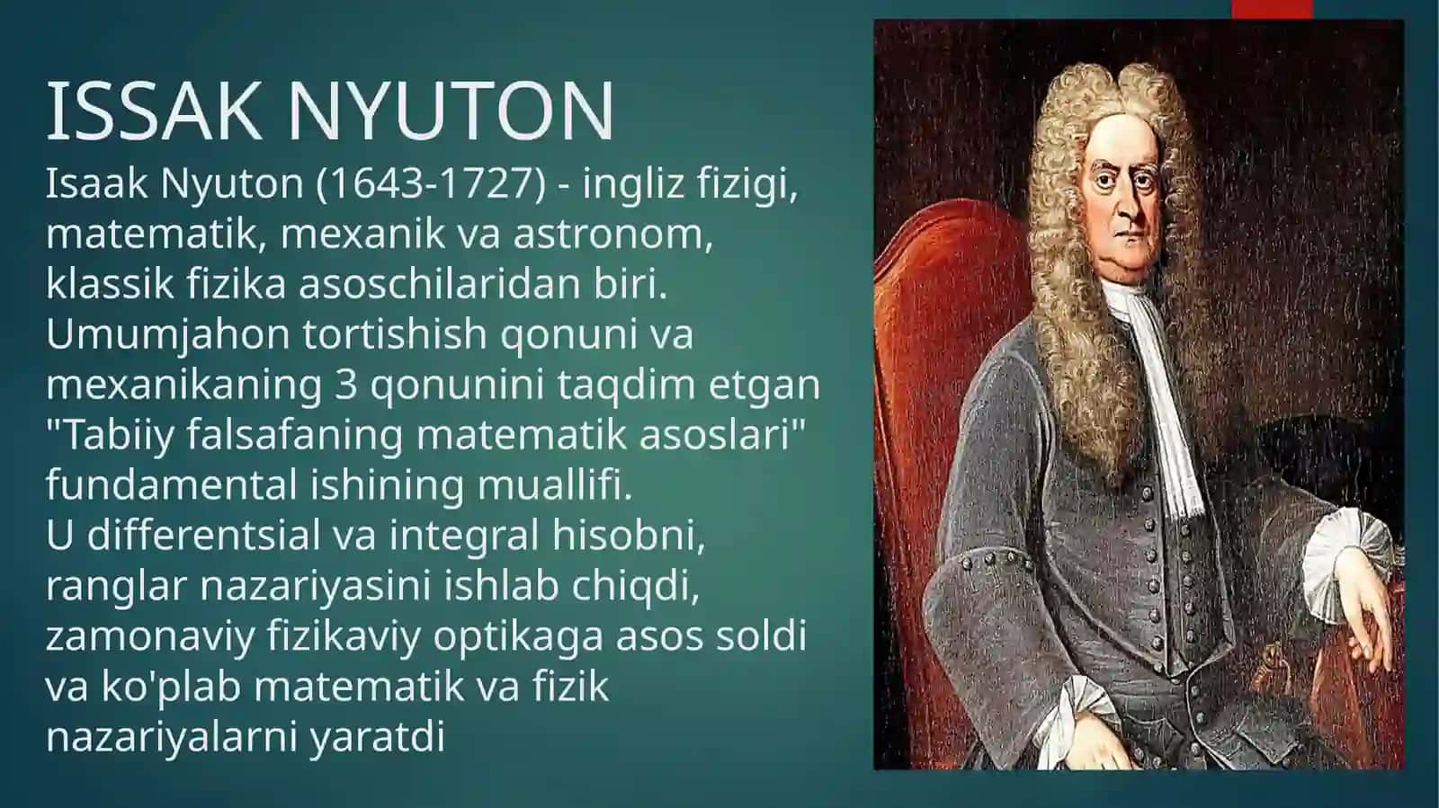 Nyutonning falsafaga tadbig’i 2