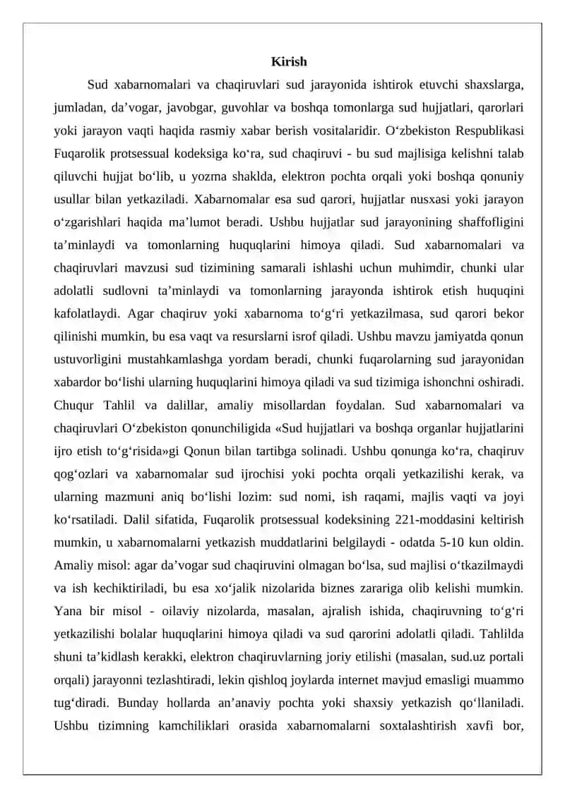 Sud xabarnomalari va chaqiruvlari 2