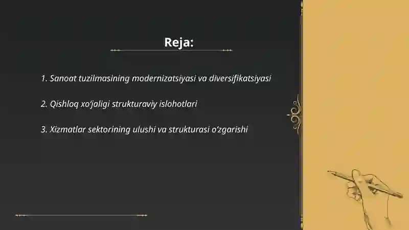 O‘zbekiston iqtisodiyotining tarkibiy o‘zgarishlari 2