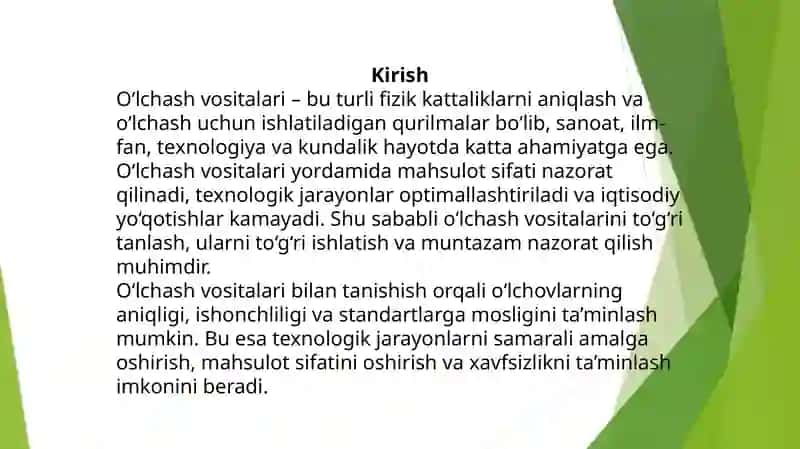 O‘lchash vositalari 2