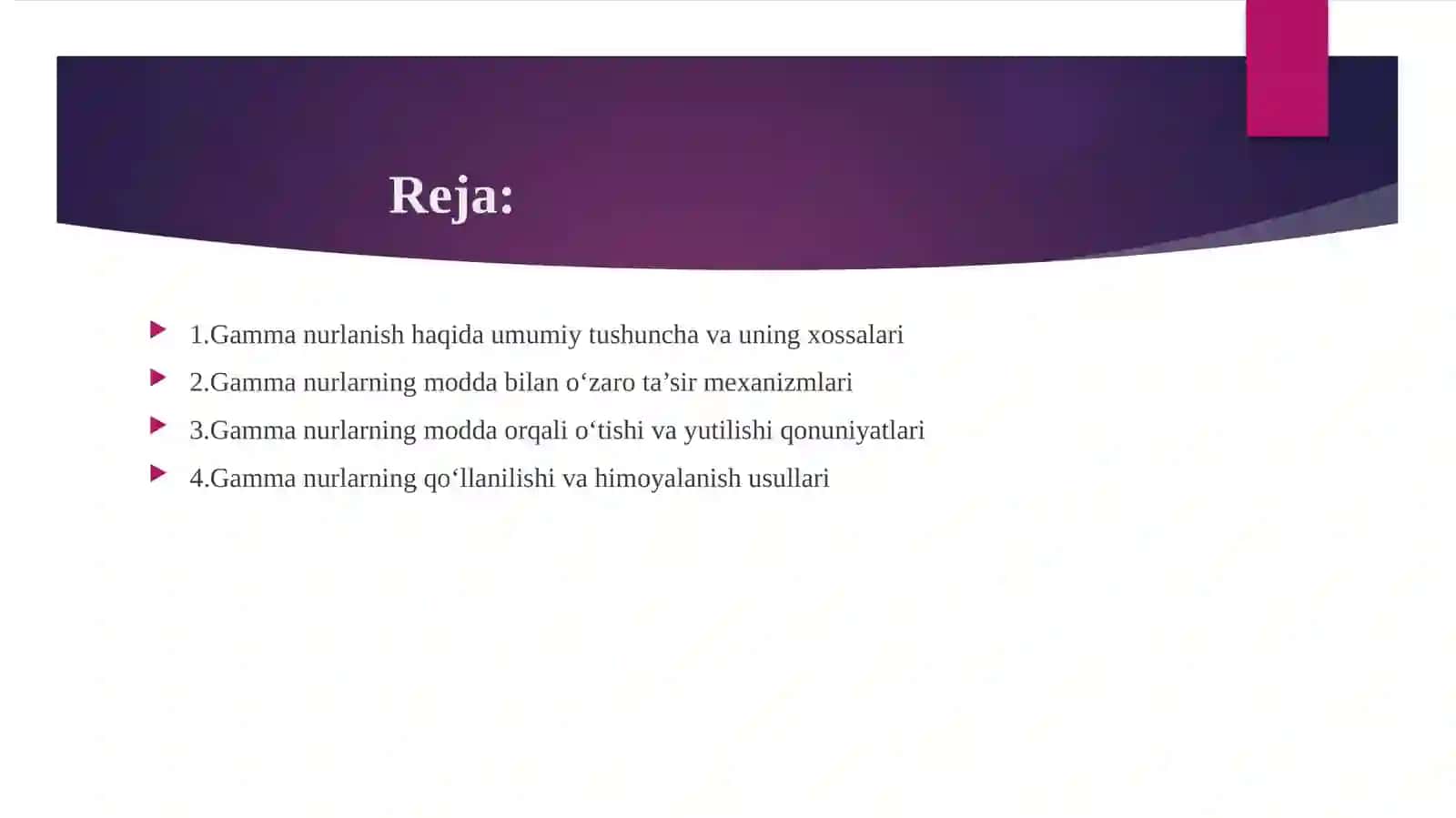 Gamma nurlarning modda bilan o'zaro ta'siri 2