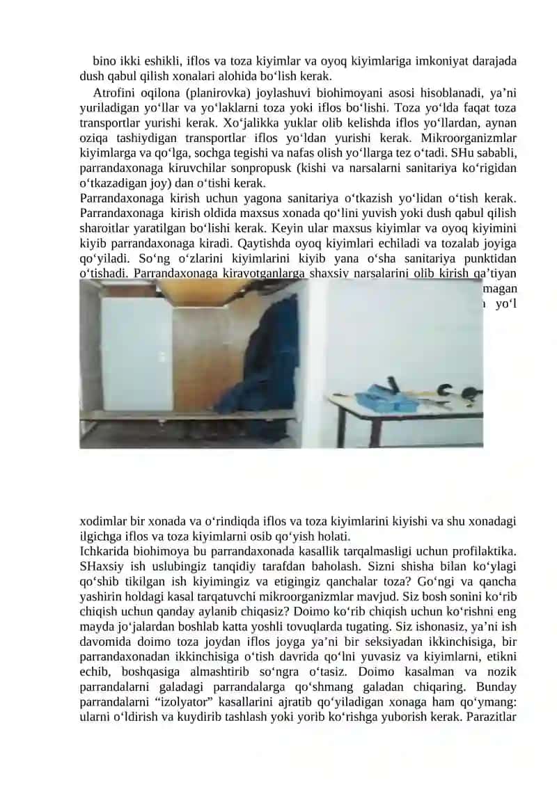Jo’jalarni o’stirish parvarishlash xonalarini dezinfiksiyalash 2