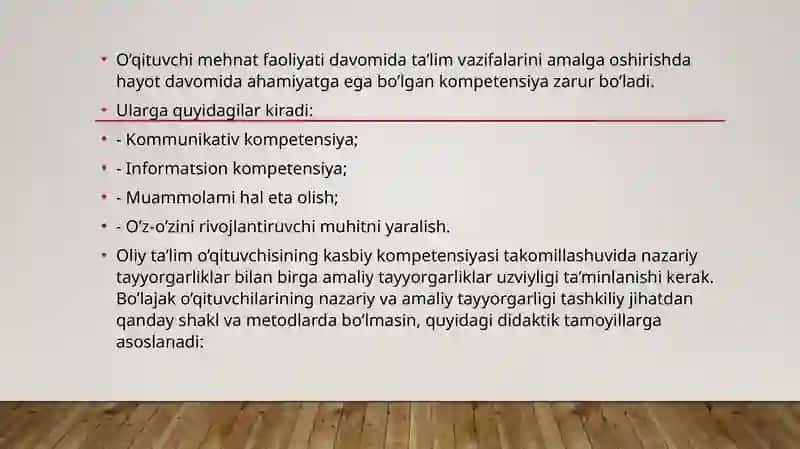 OLIY TA’LIM O’QITUVCHISI KASBIY KOMPETENSIYASINI TAKOMILLASHTIRISHNING NAZARIY VA AMALIY ASPEKTLARI 2