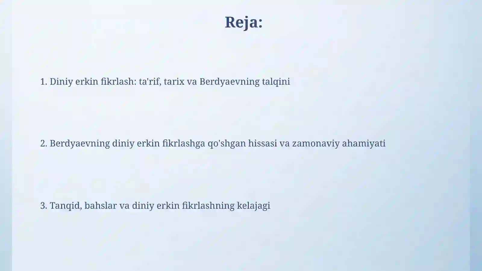 Din va hurfikrililik mavzusi berdyaevning diniy hurfikrililik haqidagi g'oyalari blan qiyoslash 2