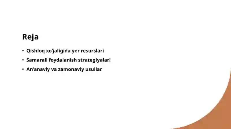 Qishloq xoʻjaligida yer resurslari 2