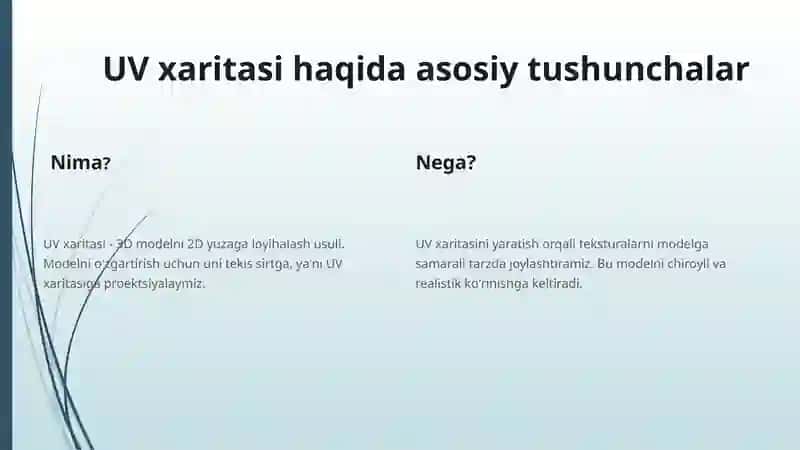 3D Max dasturida UV xaritalarini yaratish va eksport qilish 2