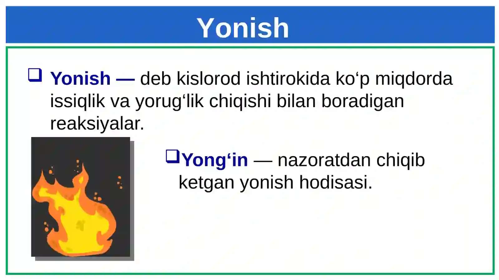 Yonish. Yonilg'ining turlari 2