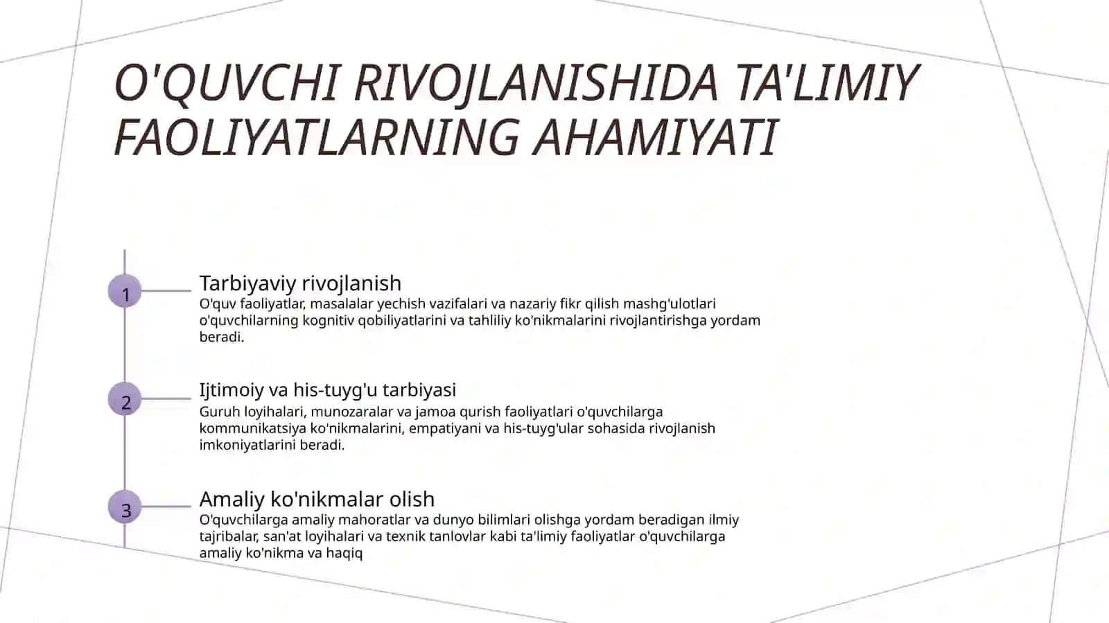 Tarbiyaviy ishlarning o'quvchi tarbiyasiga ta'siri 2
