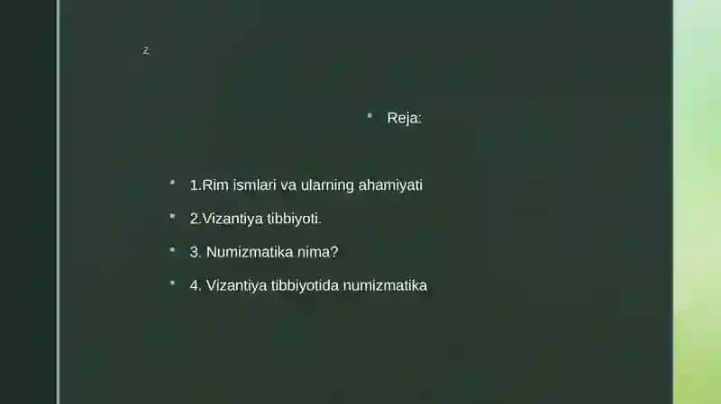 Rim ismlari va Vizantiya Tibbiyoti va Numizmatikasi 2