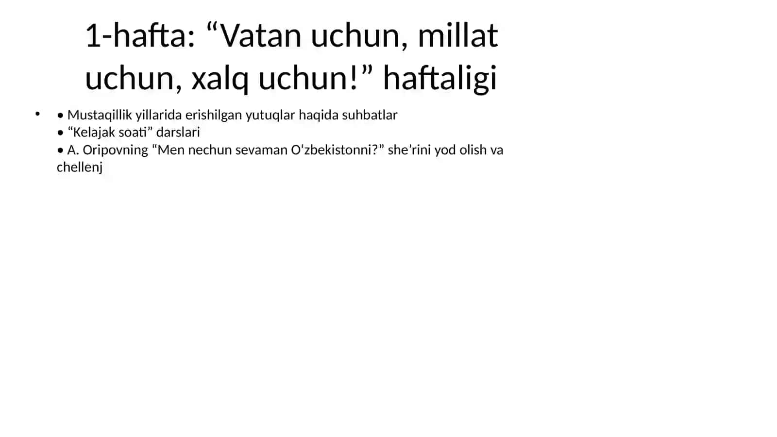 2025–2026 o‘quv yili ma’naviy-ma’rifiy tadbirlar ish rejasi (Sentyabr – Oktabr) 2