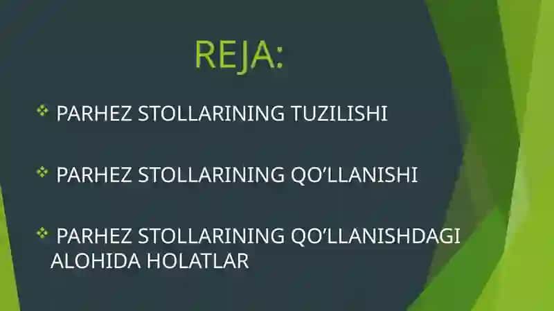 TIBBIYOTDA QO’LLANILADIGAN 15 PARHEZ STOLLARI 2