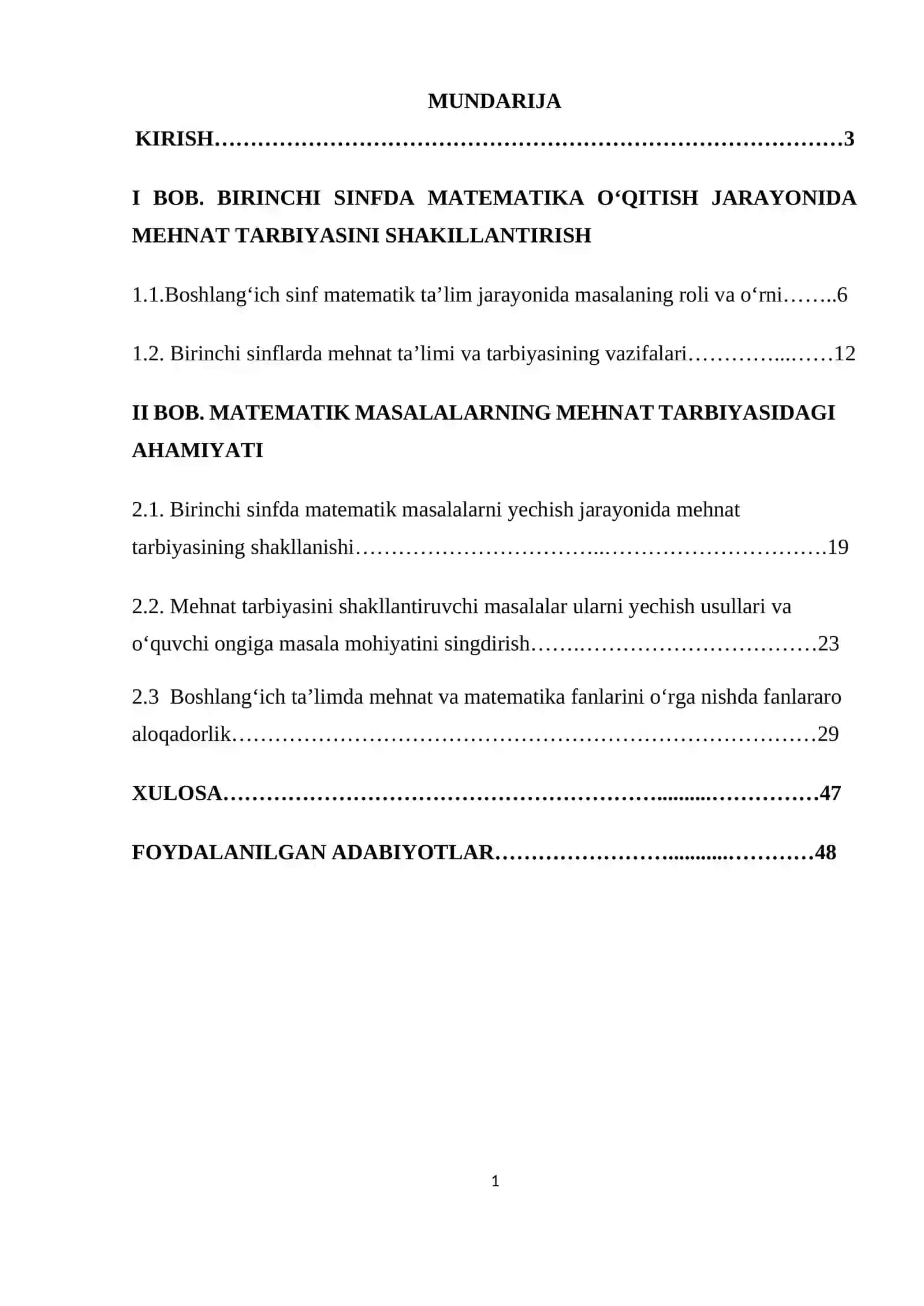 BOSHLANG’ICH SINFDA MATEMATIKA O’QITISH JARAYONIDA MEHNAT TARBIYASINI SHAKLLANTIRISH METODIKASI (1-SINF MISOLIDA) 2