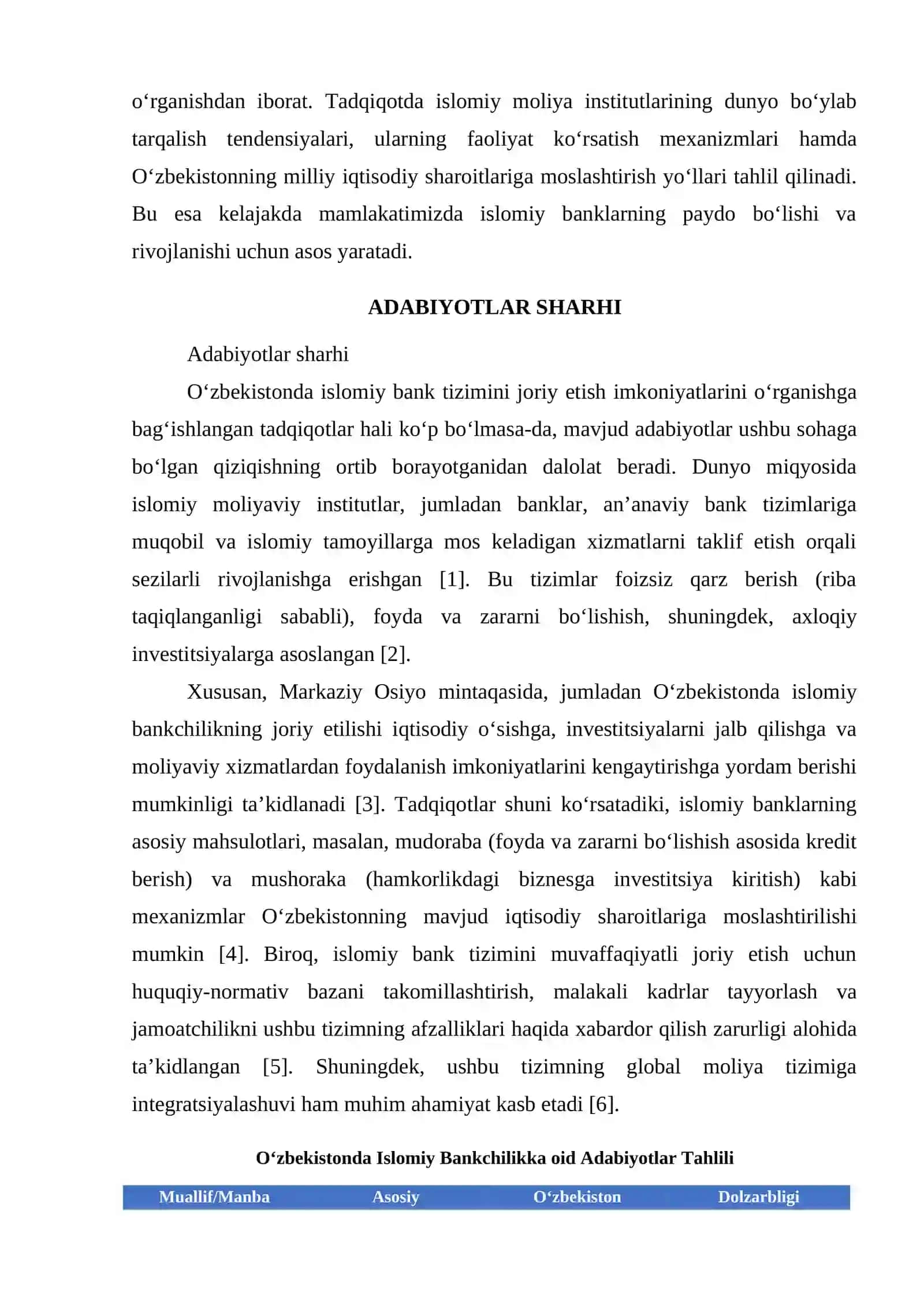 O‘ZBEKISTONDA ISLOMIY BANK TIZIMINI JORIY ETISH IMKONIYATLARI 2