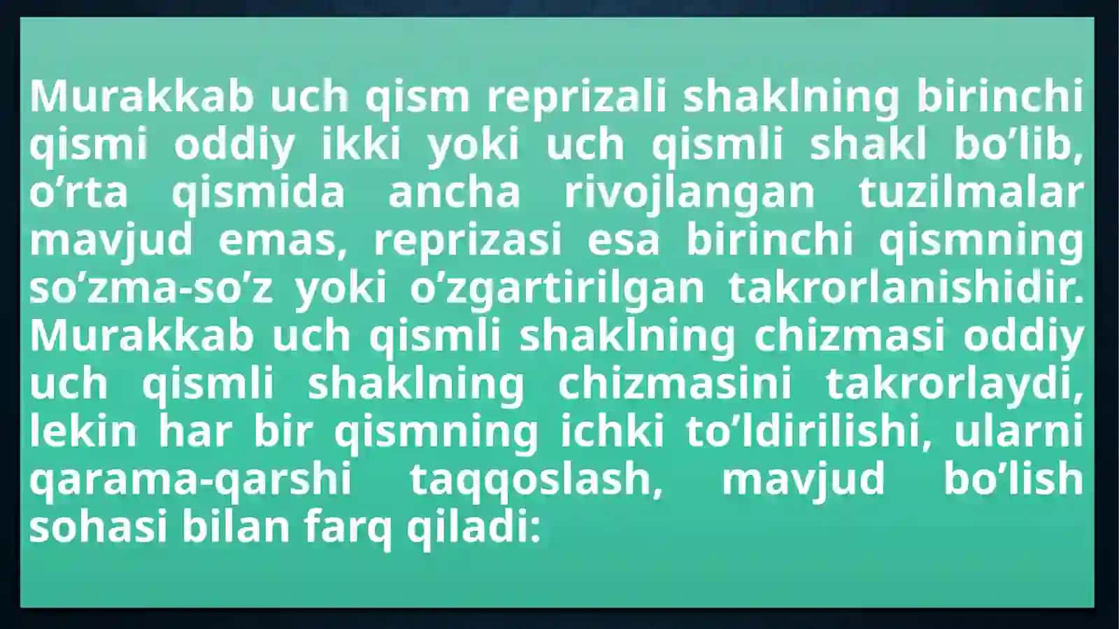 MURAKKAB UCH QISMLI SHAKL 2