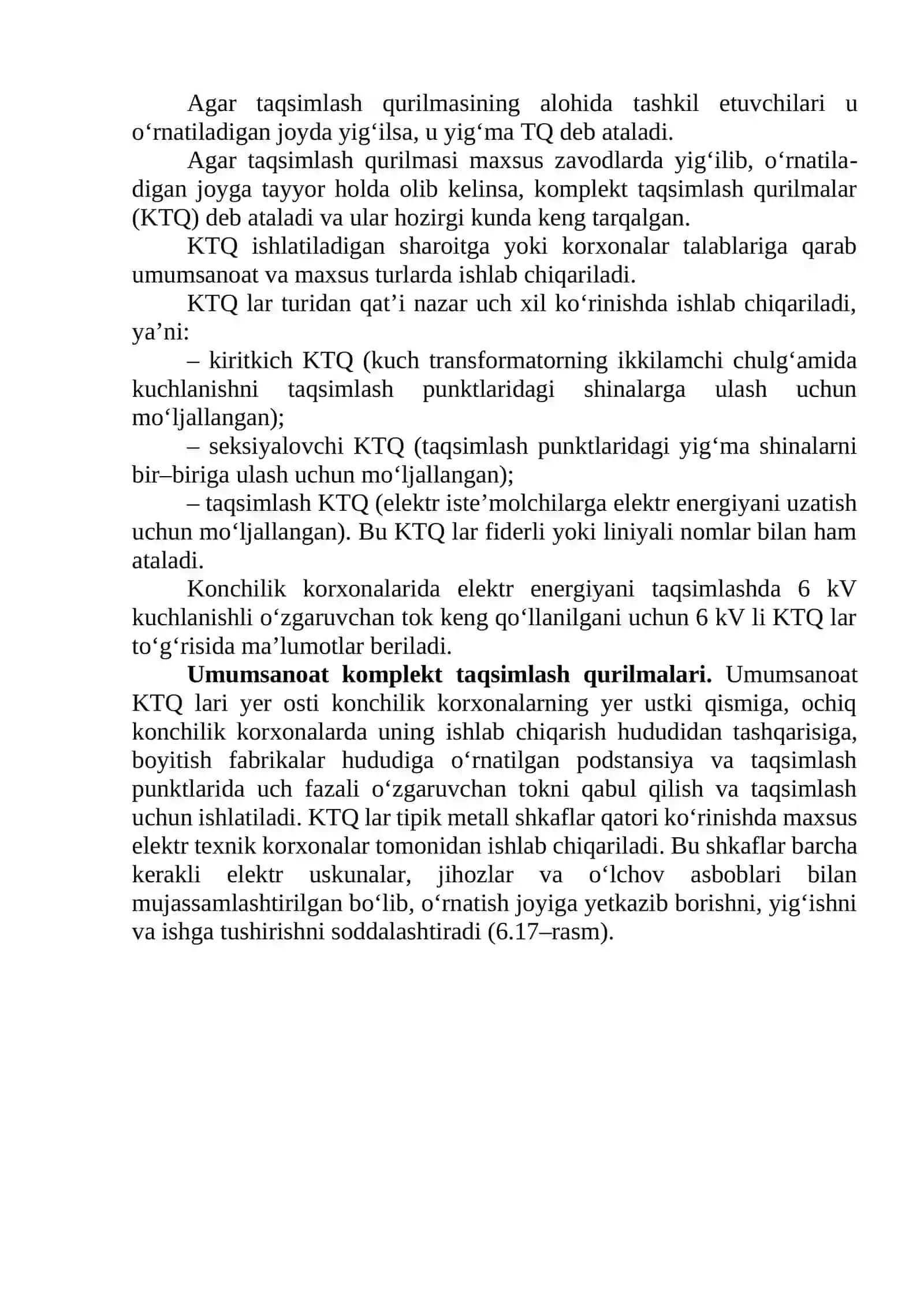 Konchilik korxonalarida qo‘llaniladigan yuqori kuchlanishli elektr uskunalar 2