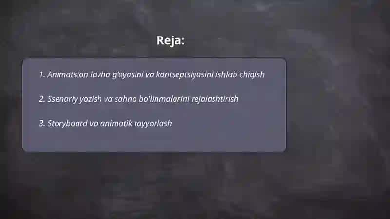Animatsion lavhalar yaratish 2