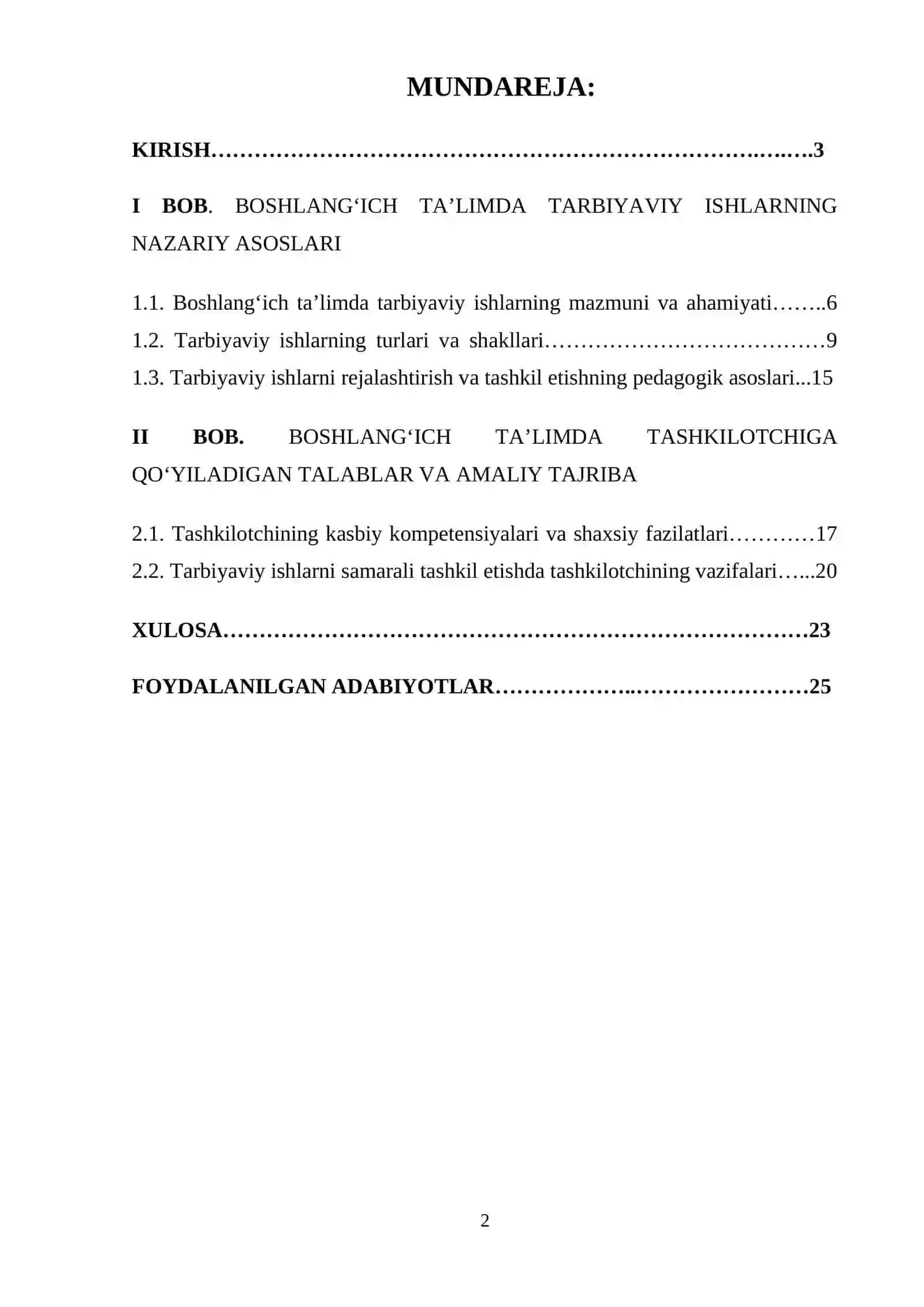 Sinfdan va maktabdan tashqari tarbiyaviy ishlarni tashkil qilishning nazariy asoslari 2