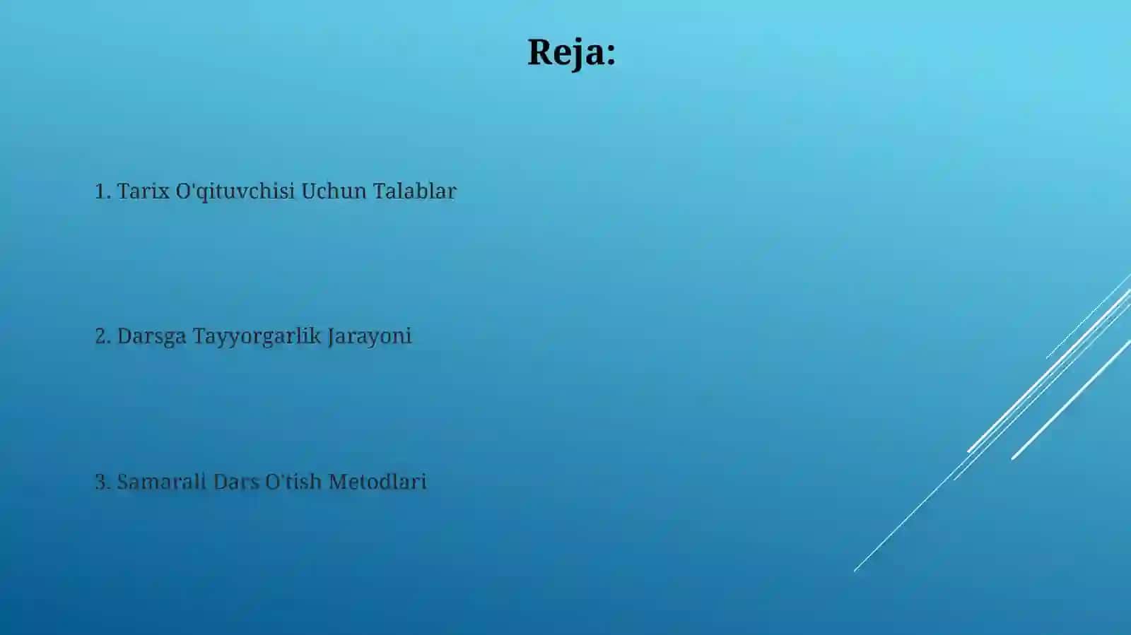 Darsga tayyorlanishi 2
