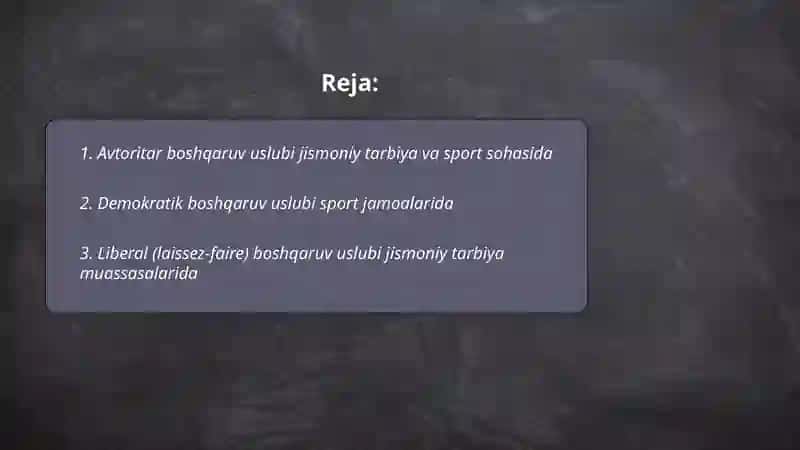 Jismoniy tarbiya va sport sohasida boshqaruv uslublari 2