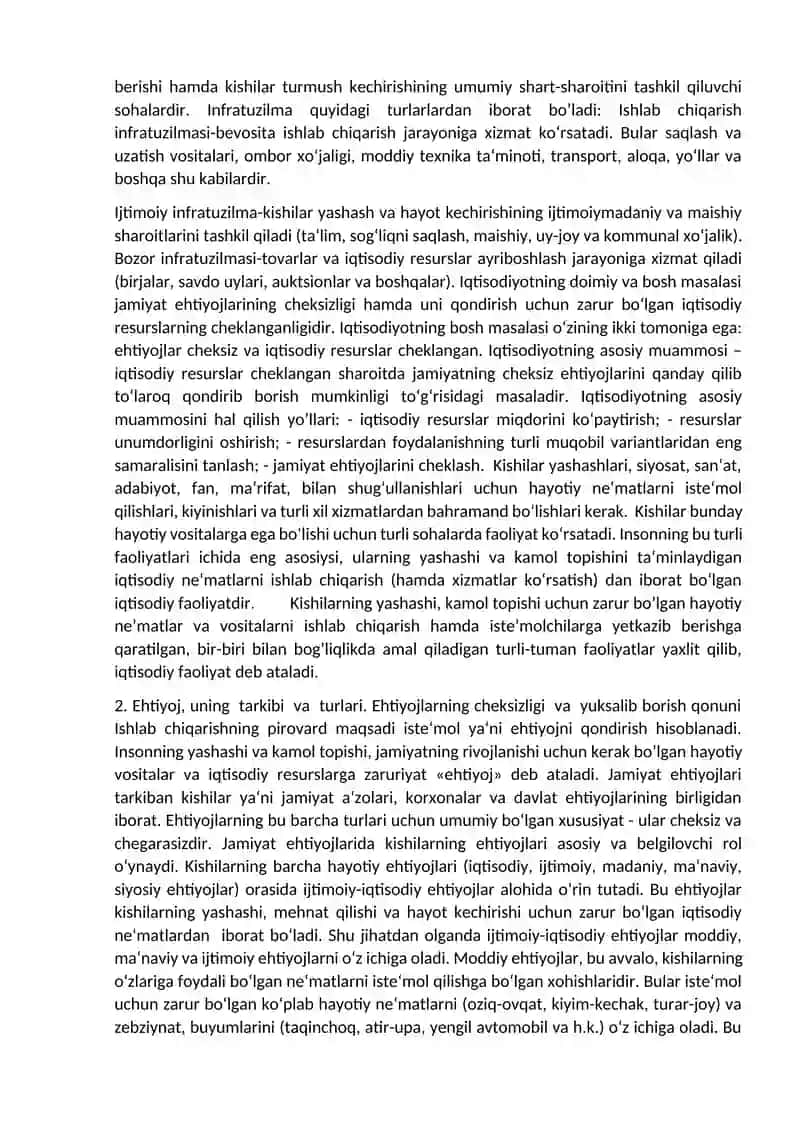 IQTISODIYOT NAZARIYASI FANINING RIVOJLANISH BOSQICHLARI VA YO’NALISHLARI 2