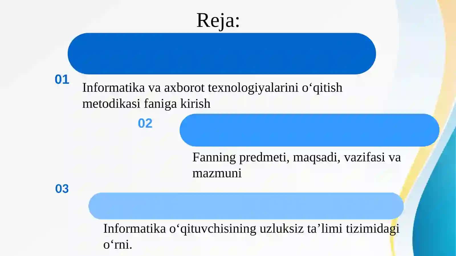 INFORMATIKA VA AXBOROT TEXNOLOGIYALARINI O‘QITISH METODIKASI FANI VA INFORMATIKA O‘QITUVCHISINING UZLUKSIZ TA’LIM TIZIMIDAGI O‘RNI 2