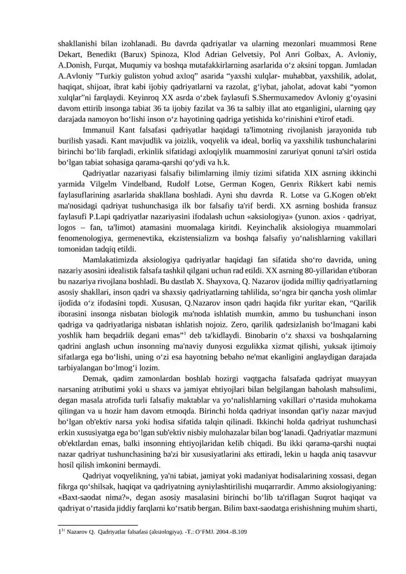 Qadriyatlar falsafasi (aksiologyia) 2