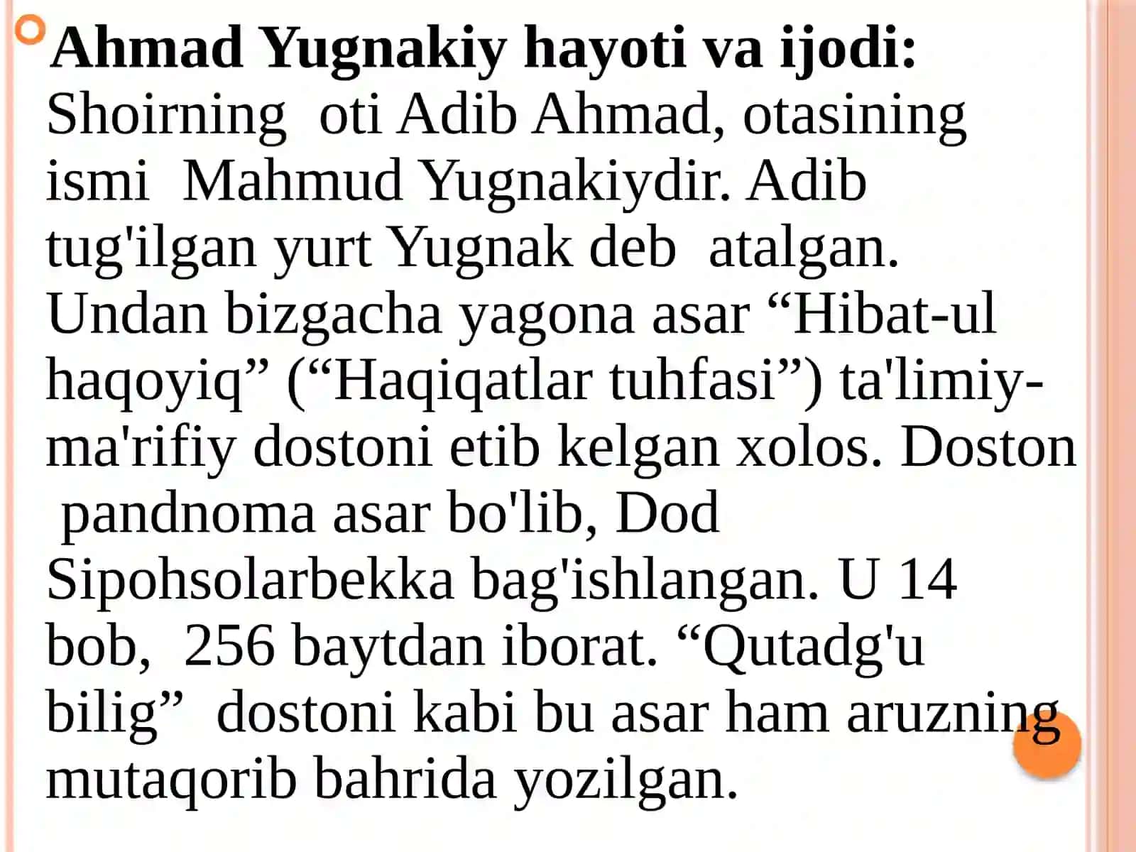 AhmadYugnakiy hayoti vaijodining manbalari 2