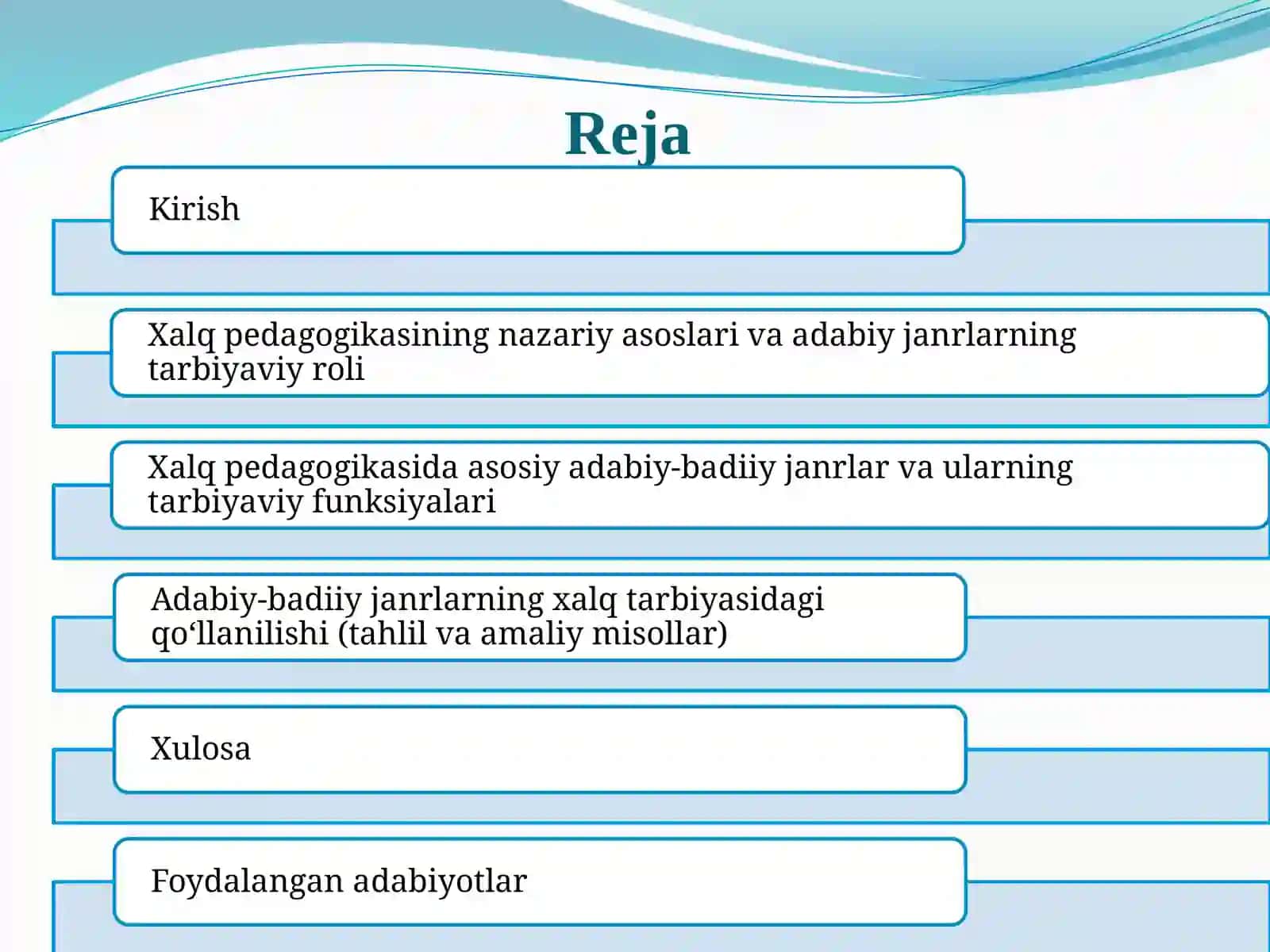 Xalq pedagogikasi bilan chambarchas bog'liq bo'lgan adabiy-badiiy janrlar. Venn diagramma yarating 2