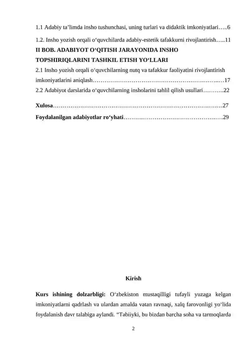 Adabiyot o‘qitish metodikasi 2