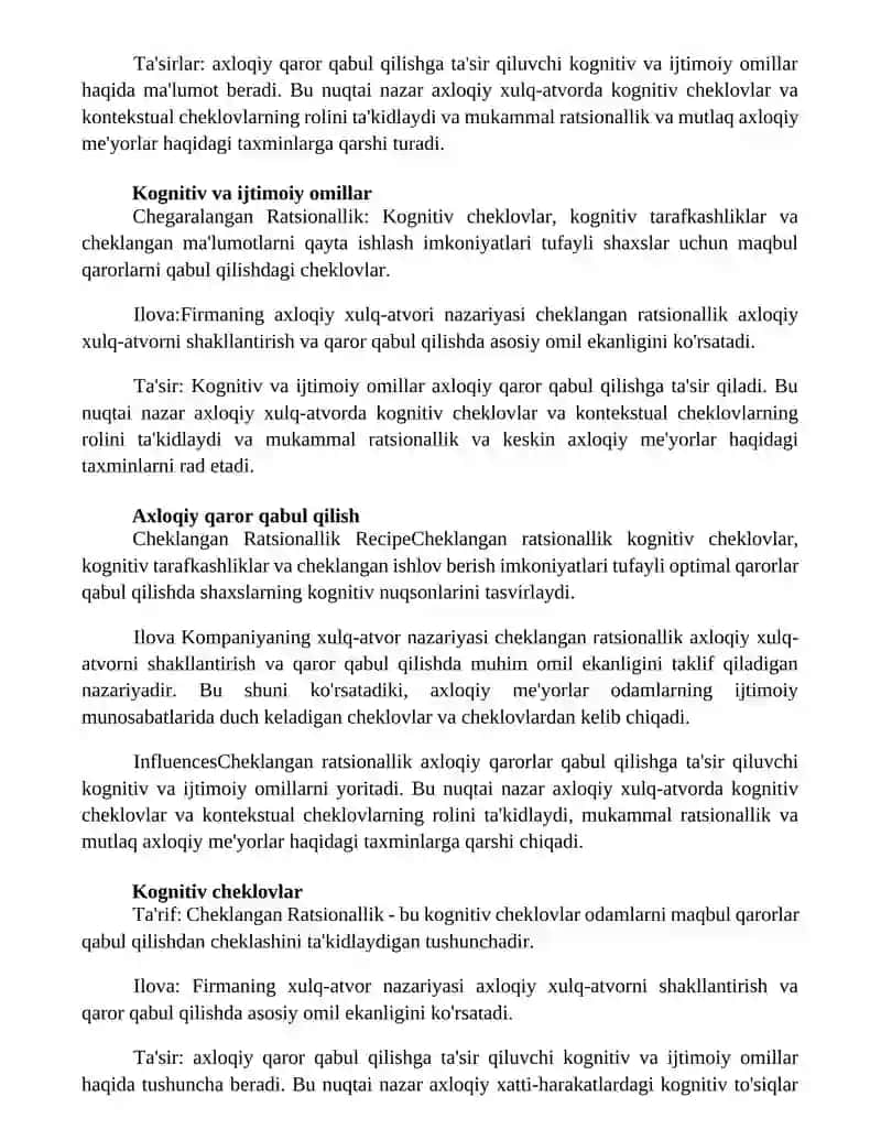 Cheklangan Ratsionallik 2