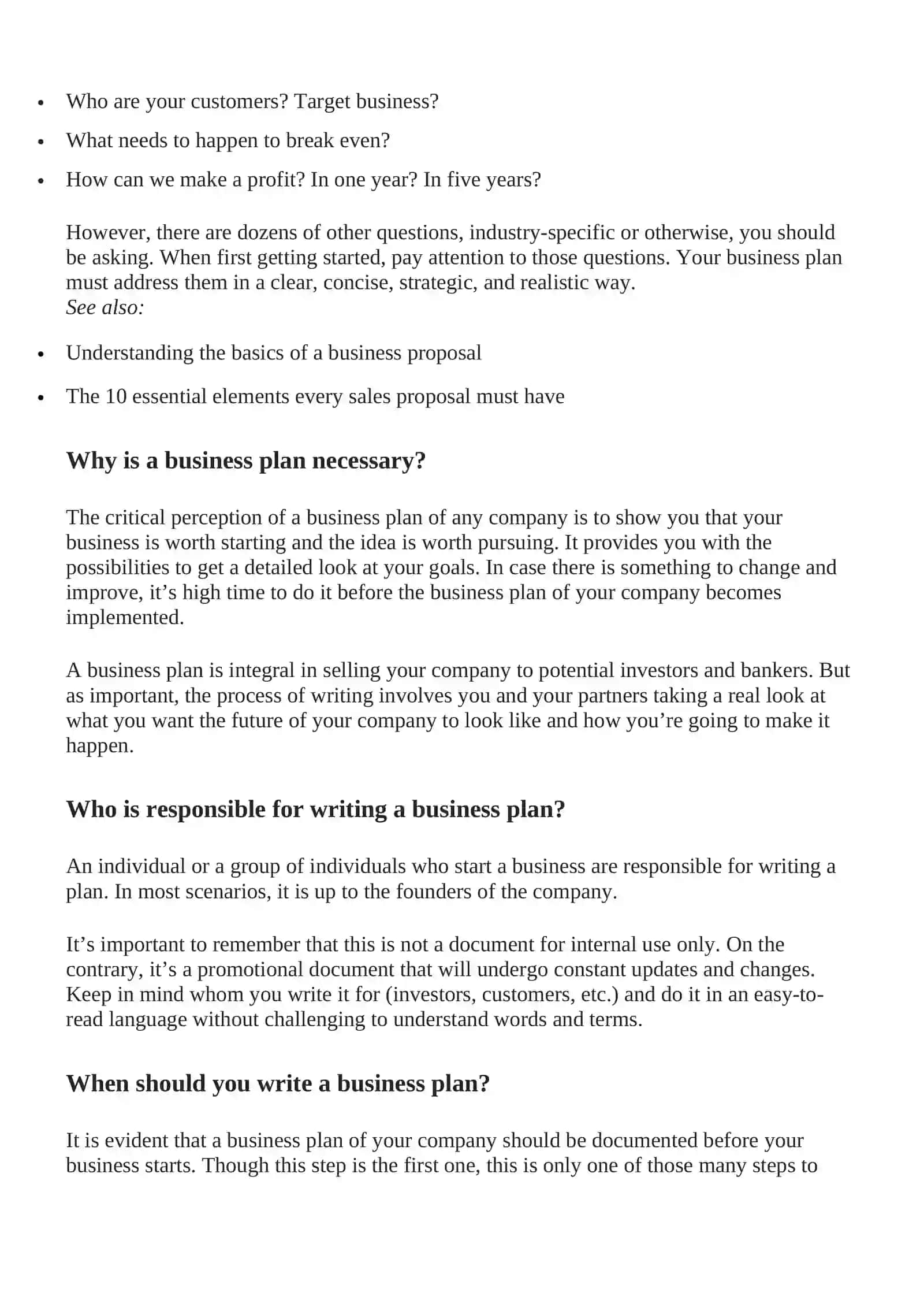CREATE A BUSINESS PLAN 2