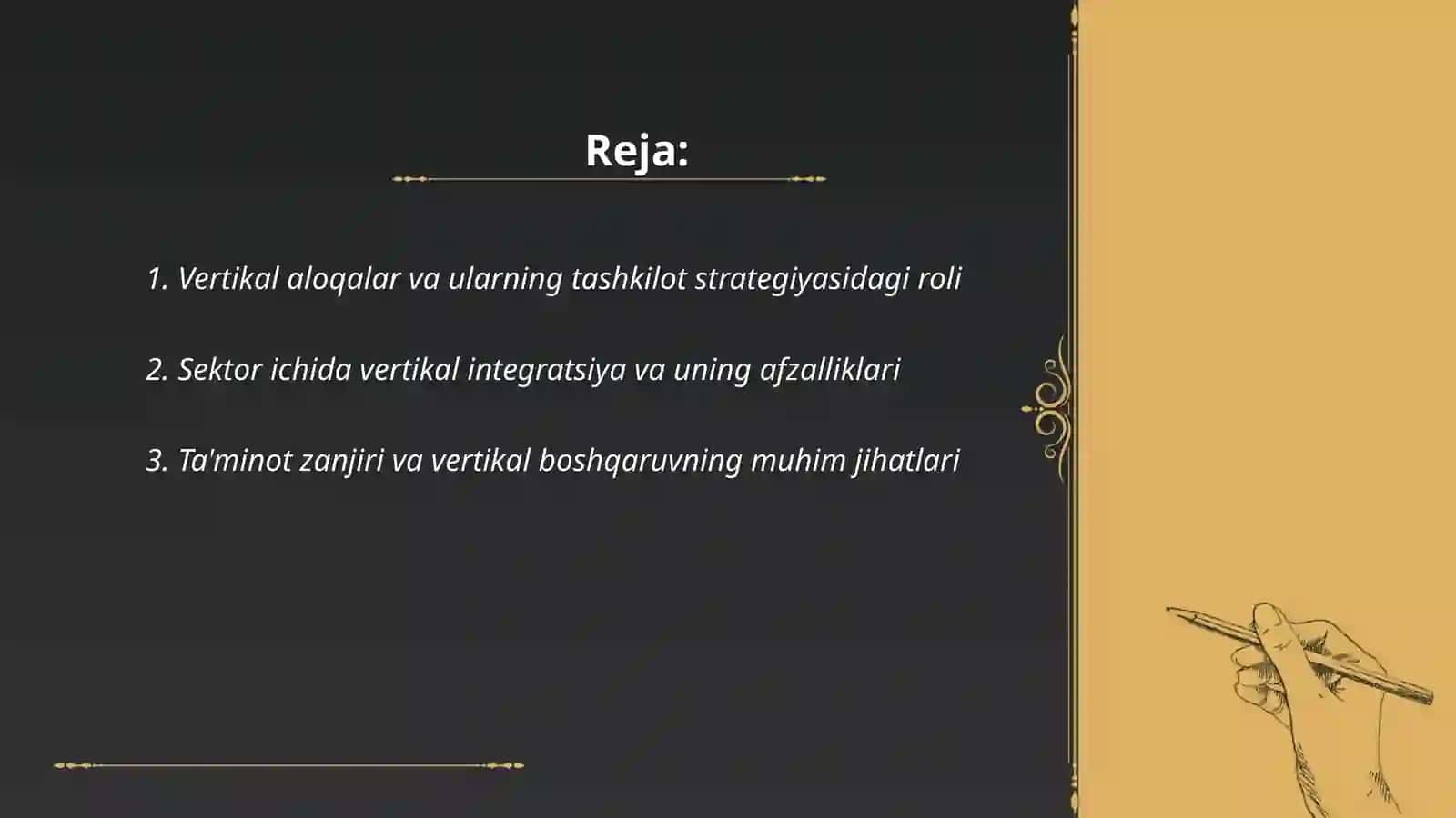 Sektorda vertikal aloqalarning mohiyati va ahamiyati strategiya 2