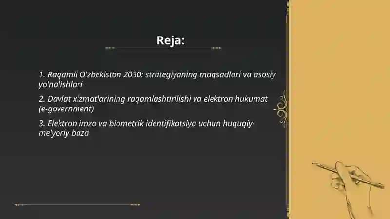 Raqamli O'zbekiston - 2030 strategiasi va legal techni rivojlanishi 2