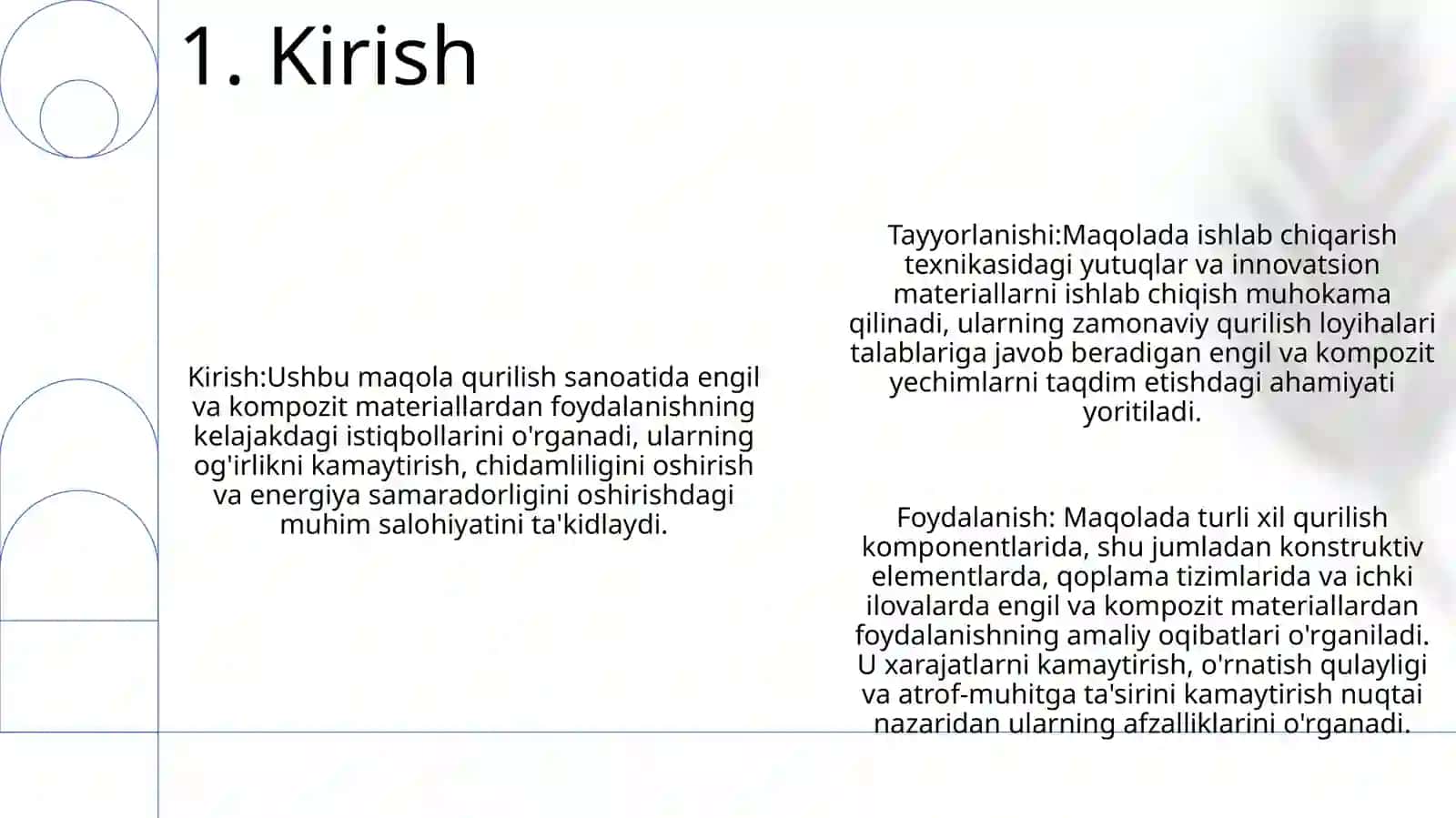 Yengil O'Ta Yengil Va Kompozit Qurilish Qorishmalari Tayorlash Va Ishlatish Istiqbollari 2