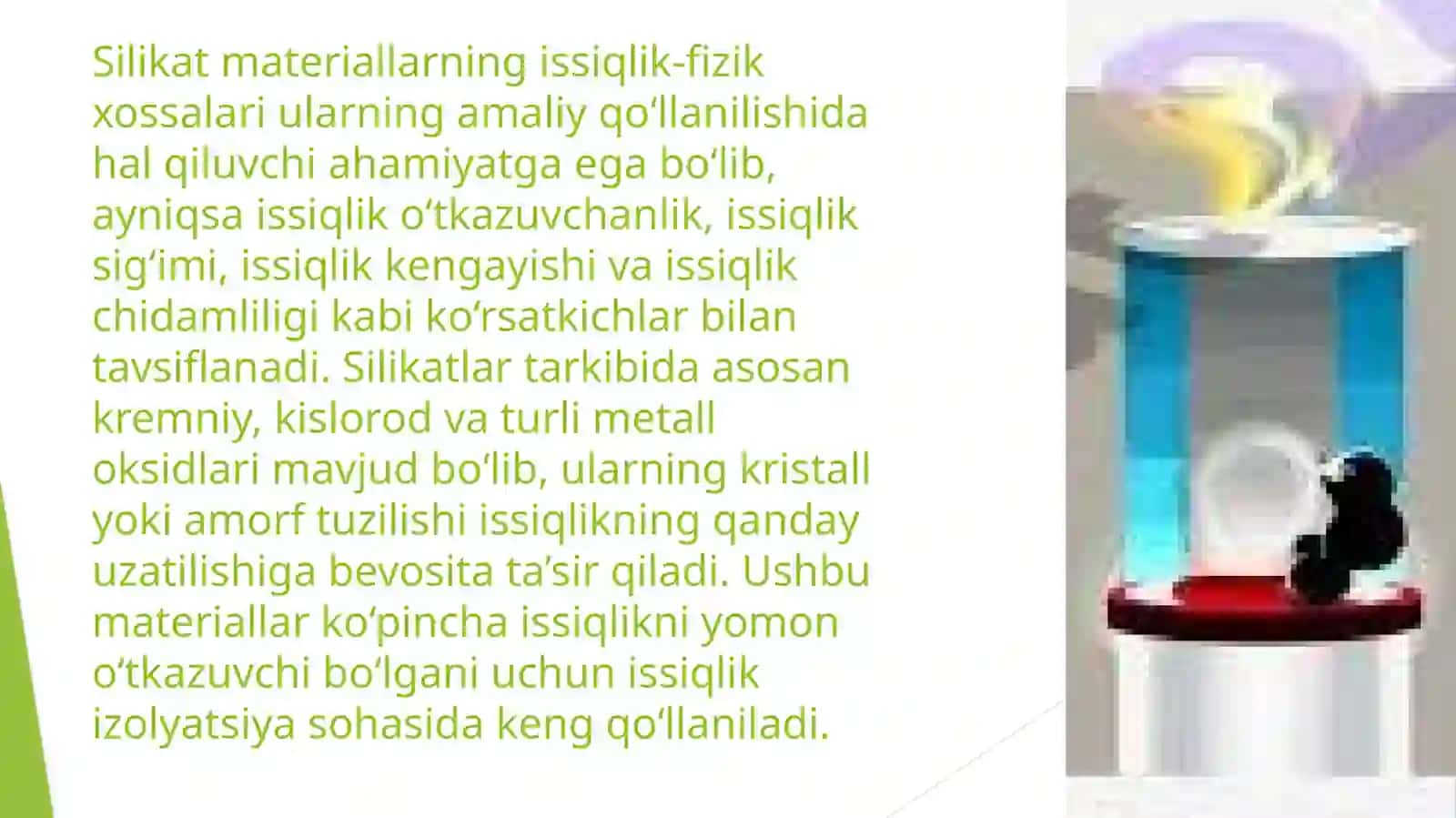Silikatmateriallarning issiqlik–fizik xossalari 2
